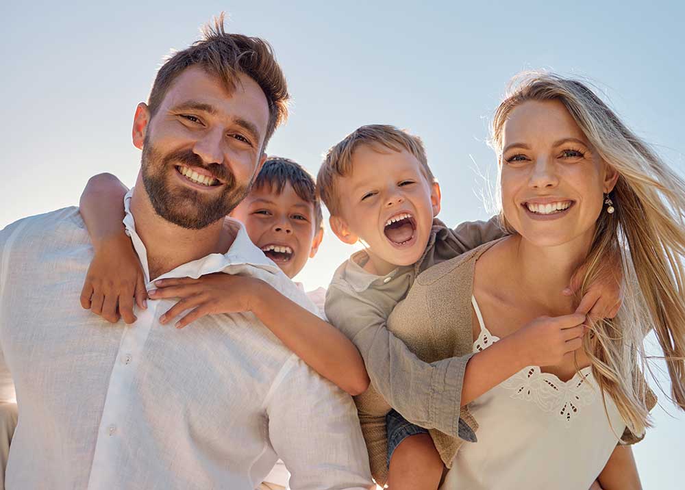 Happy family with two boys